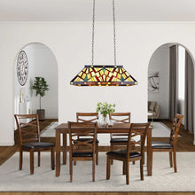 Load image into Gallery viewer, RADIANCE goods Mission Tiffany-Style 3 Light Island Pendant 28" Wide
