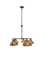 Load image into Gallery viewer, RADIANCE goods Mission Tiffany-style Blackish Bronze 5 Light Chandelier 30" Wide