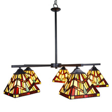 Load image into Gallery viewer, RADIANCE goods Mission Tiffany-style Blackish Bronze 5 Light Chandelier 30" Wide