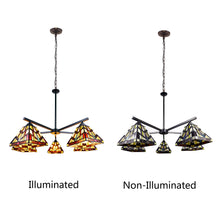 Load image into Gallery viewer, RADIANCE goods Mission Tiffany-style Blackish Bronze 5 Light Chandelier 30" Wide