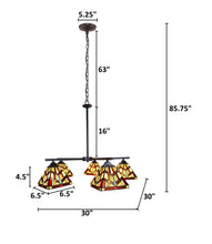 Load image into Gallery viewer, RADIANCE goods Mission Tiffany-style Blackish Bronze 5 Light Chandelier 30" Wide
