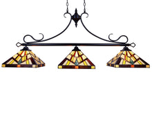 Load image into Gallery viewer, RADIANCE goods Mission Tiffany-Style 3 Light Island Pendant 47" Wide