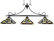Load image into Gallery viewer, RADIANCE goods Mission Tiffany-Style 3 Light Island Pendant 47" Wide