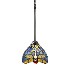 Load image into Gallery viewer, RADIANCE goods Dragonfly Tiffany-Style 1 Light Mini-Pendant 8" Wide