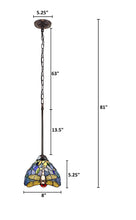 Load image into Gallery viewer, RADIANCE goods Dragonfly Tiffany-Style 1 Light Mini-Pendant 8" Wide