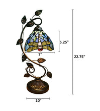 Load image into Gallery viewer, RADIANCE goods Tiffany-Style Dragonfly 1 Light Accent Table Lamp 8" Wide