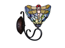 Load image into Gallery viewer, RADIANCE goods Dragonfly Tiffany-Style 1 Light Wall Sconce 8" Wide