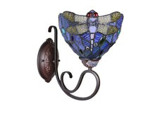 Load image into Gallery viewer, RADIANCE goods Dragonfly Tiffany-Style 1 Light Wall Sconce 8" Wide