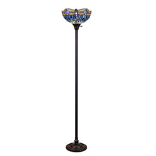 Load image into Gallery viewer, RADIANCE goods Dragonfly-Style Dark Bronze 1 Light Torchiere Floor Lamp 14" Wide