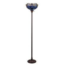 Load image into Gallery viewer, RADIANCE goods Dragonfly-Style Dark Bronze 1 Light Torchiere Floor Lamp 14" Wide