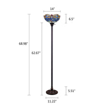 Load image into Gallery viewer, RADIANCE goods Dragonfly-Style Dark Bronze 1 Light Torchiere Floor Lamp 14" Wide