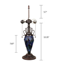 Load image into Gallery viewer, RADIANCE goods Dragonfly-Style Dark Bronze 3 Light Double Lit Table Lamp 16" Wide