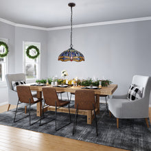 Load image into Gallery viewer, RADIANCE goods Dragonfly Tiffany-Style Dark Bronze 2 OR 3 Light Ceiling Pendant 18" Wide