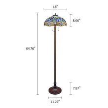 Load image into Gallery viewer, RADIANCE goods Dragonfly-Style Dark Bronze 3 Light Floor Lamp 18" Wide