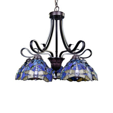 Load image into Gallery viewer, RADIANCE goods Dragonfly Tiffany-Style Dark Bronze 5 Light Chandelier 25" Wide