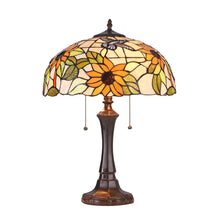 Load image into Gallery viewer, RADIANCE goods Tiffany-Style 2 Light Floral Table Lamp 16" Wide