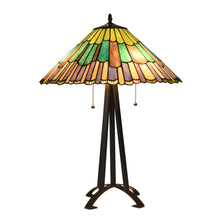 Load image into Gallery viewer, RADIANCE goods Tiffany-Style 3 Light Geometric Table Lamp 20" Shade