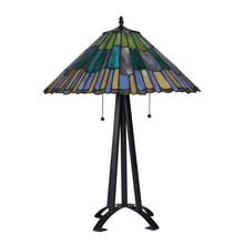 Load image into Gallery viewer, RADIANCE goods Tiffany-Style 3 Light Geometric Table Lamp 20" Shade