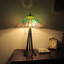 Load image into Gallery viewer, RADIANCE goods Tiffany-Style 3 Light Geometric Table Lamp 20" Shade