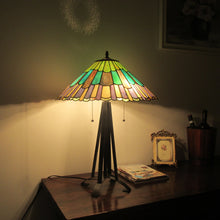 Load image into Gallery viewer, RADIANCE goods Tiffany-Style 3 Light Geometric Table Lamp 20" Shade