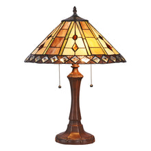 Load image into Gallery viewer, RADIANCE goods Tiffany-Style 2 Light Geometric Table Lamp 16" Shade