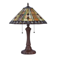 Load image into Gallery viewer, RADIANCE goods Tiffany-Style 2 Light Geometric Table Lamp 16" Shade