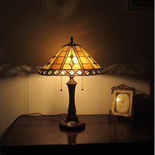Load image into Gallery viewer, RADIANCE goods Tiffany-Style 2 Light Geometric Table Lamp 16" Shade