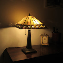 Load image into Gallery viewer, RADIANCE goods Tiffany-Style 2 Light Mission Table Lamp 16" Shade