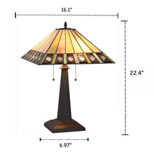 Load image into Gallery viewer, RADIANCE goods Tiffany-Style 2 Light Mission Table Lamp 16" Shade
