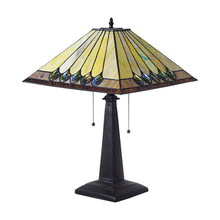 Load image into Gallery viewer, RADIANCE goods Tiffany-Style 2 Light Mission Table Lamp 16" Shade