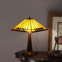 Load image into Gallery viewer, RADIANCE goods Tiffany-Style 2 Light Mission Table Lamp 16" Shade