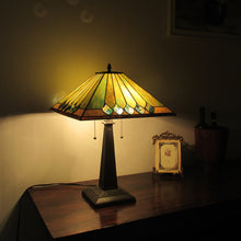 Load image into Gallery viewer, RADIANCE goods Tiffany-Style 2 Light Mission Table Lamp 16" Shade