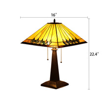 Load image into Gallery viewer, RADIANCE goods Tiffany-Style 2 Light Mission Table Lamp 16" Shade
