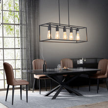 Load image into Gallery viewer, RADIANCE goods Industrial 5 Light Matt Black Island Pendant 33" Wide