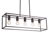 Load image into Gallery viewer, RADIANCE goods Industrial 5 Light Oil Rubbed Bronze Island Pendant 33" Wide
