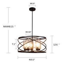 Load image into Gallery viewer, RADIANCE goods Industrial-Style Oil Rubbed Bronze 5 Light Large Pendant 23" Wide