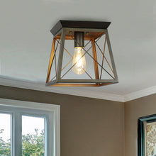 Load image into Gallery viewer, RADIANCE goods Farmhouse-Style Two-Toned 1 Light Ceiling Flush Fixture 9" Wide