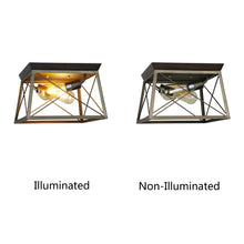 Load image into Gallery viewer, RADIANCE goods Farmhouse-Style Two-Toned 2 Light Ceiling Flush Fixture 12" Wide