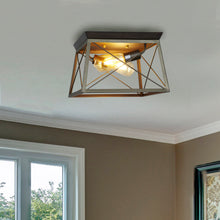 Load image into Gallery viewer, RADIANCE goods Farmhouse-Style Two-Toned 2 Light Ceiling Flush Fixture 12" Wide