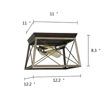 Load image into Gallery viewer, RADIANCE goods Farmhouse-Style Two-Toned 2 Light Ceiling Flush Fixture 12" Wide