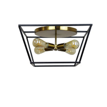 Load image into Gallery viewer, RADIANCE goods Farmhouse-Style Two-Toned 4 Light Ceiling Flush Fixture 18" Wide