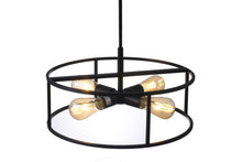 Load image into Gallery viewer, RADIANCE goods Farmhouse 4 Light Oil Rubbed Bronze Drum Ceiling Pendant 18" Wide