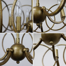 Load image into Gallery viewer, RADIANCE goods Farmhouse-Style Antique Brass 4 Light Semi-Flush Fixture 24" Wide