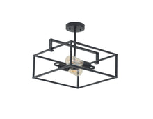 Load image into Gallery viewer, RADIANCE goods Farmhouse 2 Light Black Square Semi-Flush Ceiling Pendant 14.25" Wide