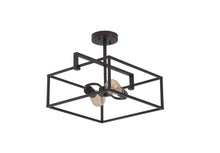 Load image into Gallery viewer, RADIANCE goods Farmhouse 2 Light Black Square Semi-Flush Ceiling Pendant 14.25" Wide