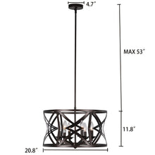 Load image into Gallery viewer, RADIANCE goods Farmhouse 5 Light Oil Rubbed Bronze Finish Ceiling Pendant 21" Wide