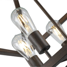 Load image into Gallery viewer, RADIANCE goods Farmhouse 5 Light Antique Wood Finish Hanging Ceiling Pendant 20" Wide