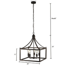 Load image into Gallery viewer, RADIANCE goods Farmhouse 5 Light Antique Wood Finish Hanging Ceiling Pendant 20" Wide