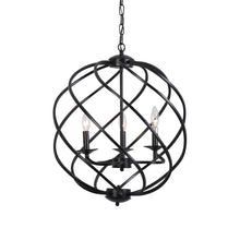 Load image into Gallery viewer, RADIANCE goods Farmhouse 3 Light Matt Black Ceiling Pendant 19" Wide
