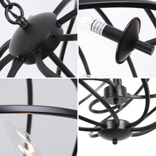 Load image into Gallery viewer, RADIANCE goods Farmhouse 3 Light Matt Black Ceiling Pendant 19" Wide